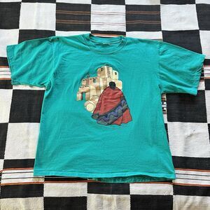 Vintage 80’s Philip Lockard Southwest Indian Art Design. Single Stitch Tee. L